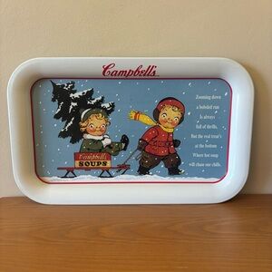 Campbell’s Soup Vintage Tray with Winter Scene 1993 Kids